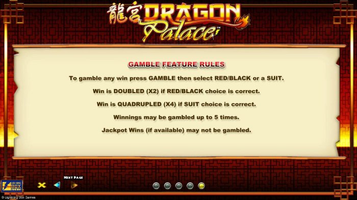Gamble feature Rules - To gamble any win press GAMBLE the select red or black or suit. by All Online Pokies