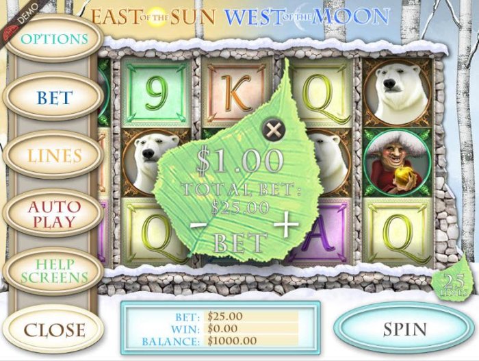 All Online Pokies image of East of the Sun West of the Moon
