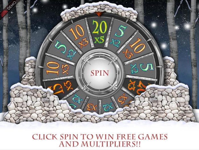 The Winter Wheel Feature - Click spin to win a prize award. - All Online Pokies