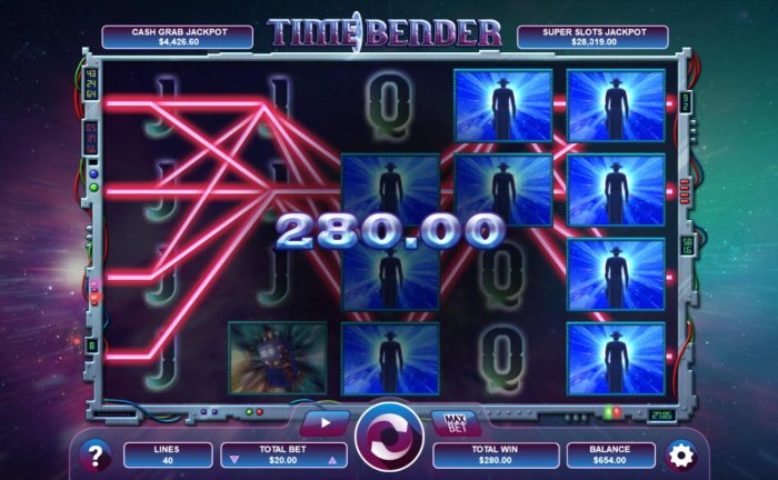 Time traveler symbols triggers a 280.00 jackpot awarded player - All Online Pokies