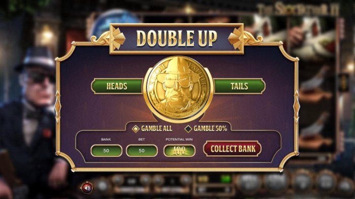 All Online Pokies - Double Up Gamble Feature Game Board - Choose heads or tails for a chance to increse your winnings.