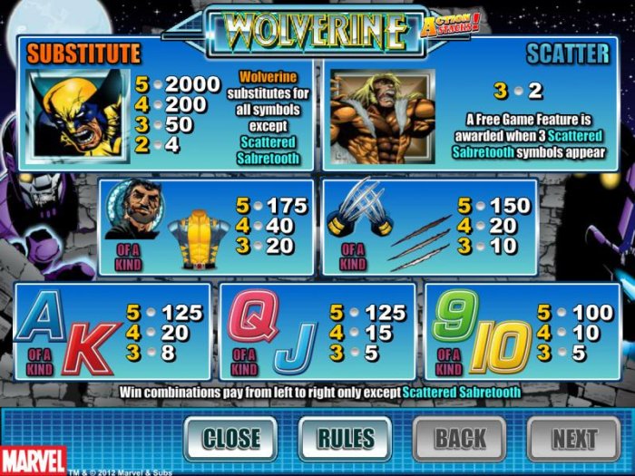 All Online Pokies image of Wolverine Action Stacks