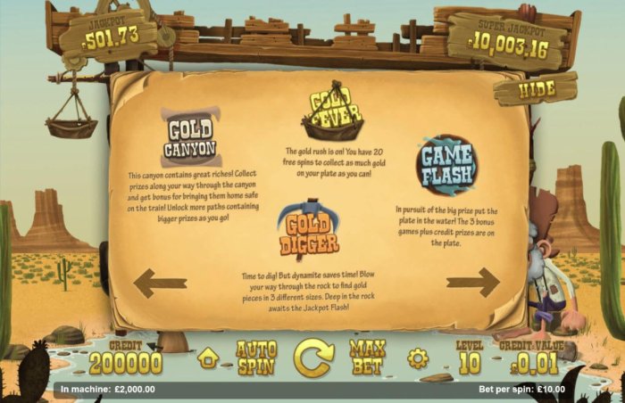 Gold Canyon, Gold Fever, Gold Digger and Game Flash Bonus Game Rules. by All Online Pokies