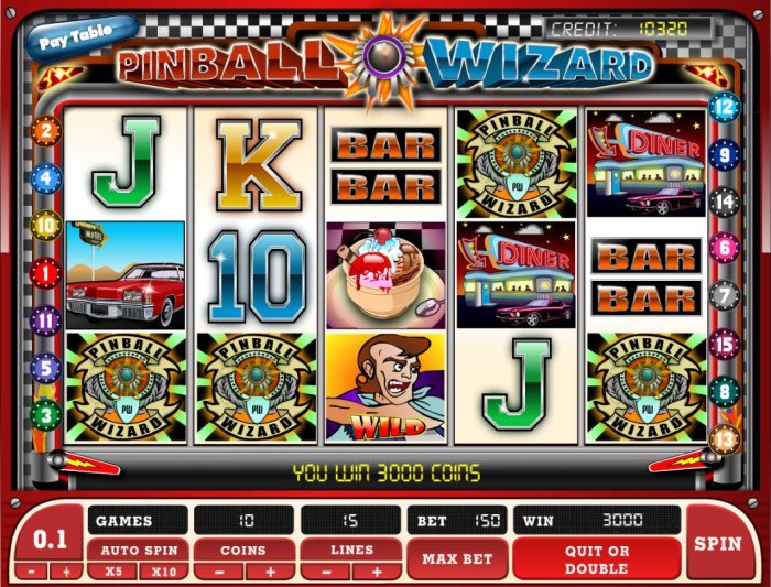 Four scatter symbols landing on the reels triggers a 3000 coins super win. by All Online Pokies