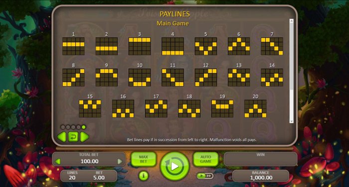 Main Game Paylines 1-20 - All Online Pokies