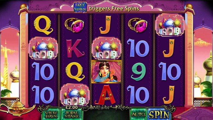main game board featuring five reels and 40 paylines by All Online Pokies