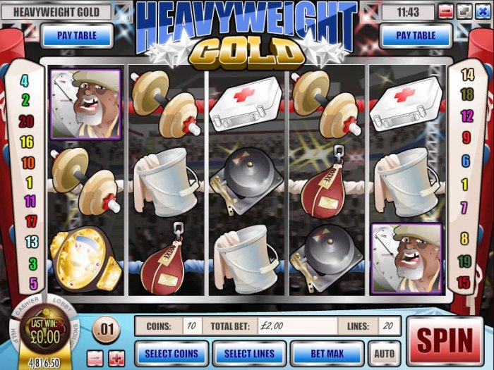 main game board featuring five reels and twenty paylines with an 1000x max payout by All Online Pokies