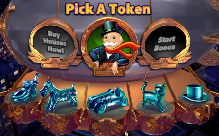 Pick a token to use during the Once Around Deluxe bonus feature. Click Buy Houses Now! to make side bets buy pruchasing house on the gameboard. - All Online Pokies
