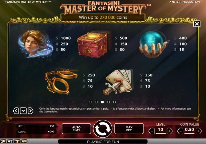 Fantasini Master of Mystery by All Online Pokies