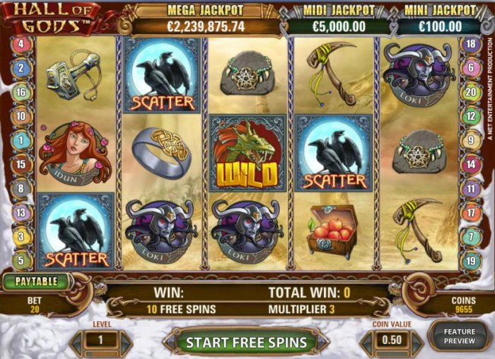 Hall of Gods by All Online Pokies