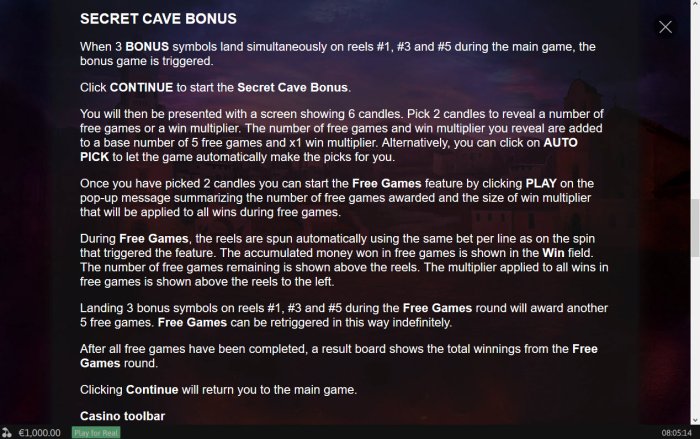 Bonus Game Rules by All Online Pokies