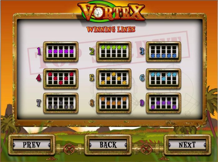 Payline Diagrams 1-9 by All Online Pokies