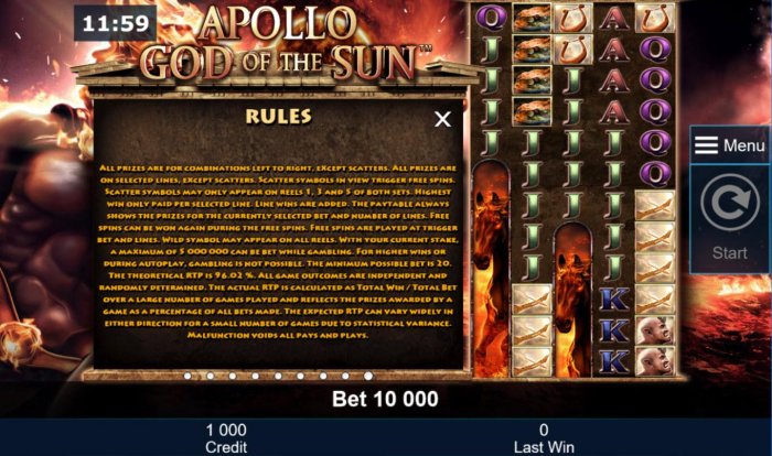 Apollo God of the Sun by All Online Pokies