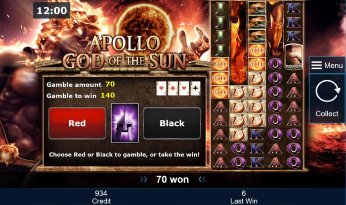 All Online Pokies - Gamble Feature - To gamble any win press Gamble then select Red or Black.