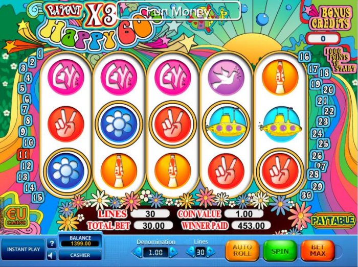 Free spins pays out a total of 453.00 for a big win. - All Online Pokies