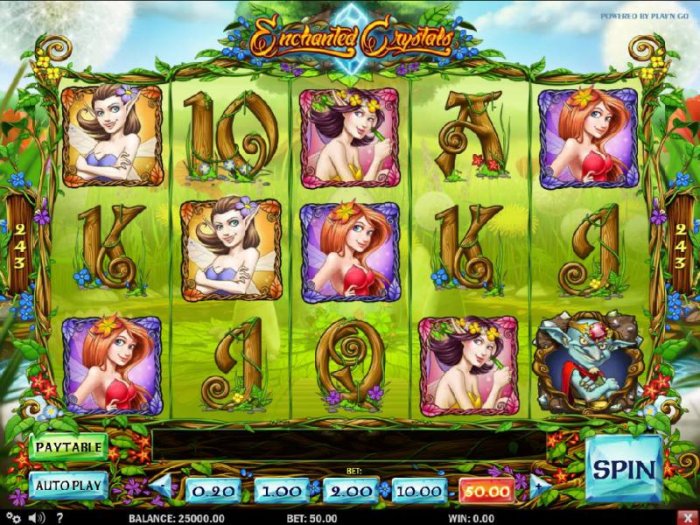 Main game board featuring five reels and 243 paylines with a $25,000 max payout - All Online Pokies