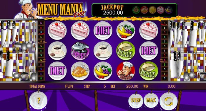 Main game board featuring five reels and 26 paylines with a $62,500 max payout. by All Online Pokies