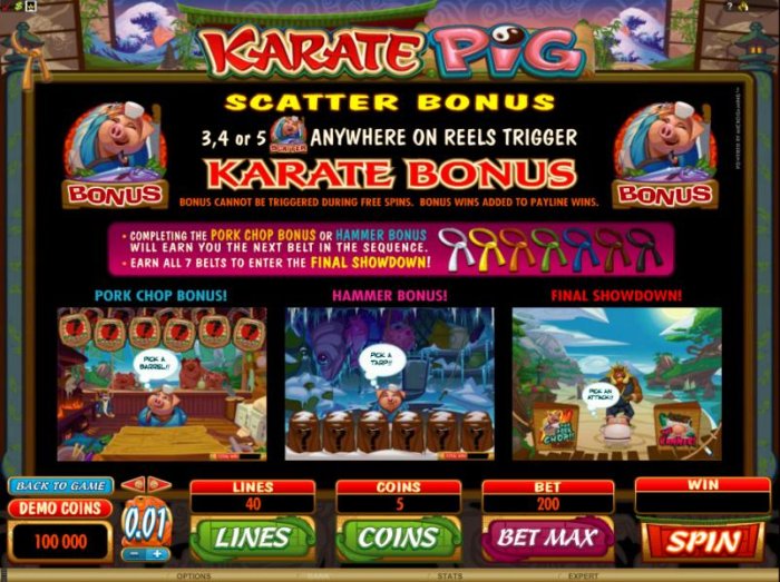 Karate Pig by All Online Pokies