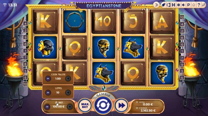 Click the BET button to adjust the stake level by All Online Pokies