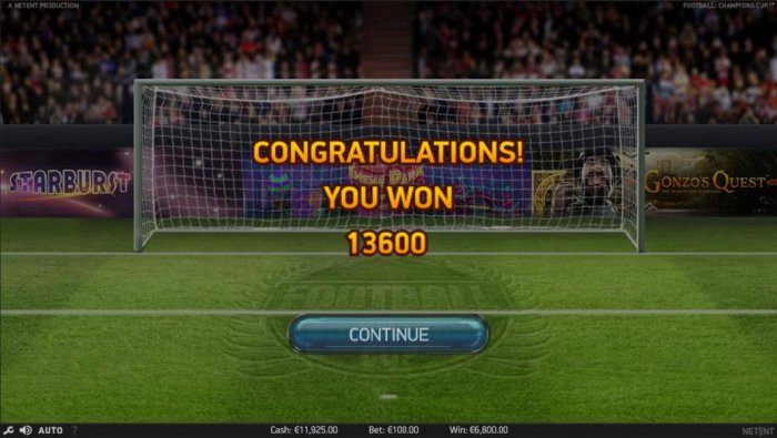 Shootout bonus game pays out a total of 13600 by All Online Pokies