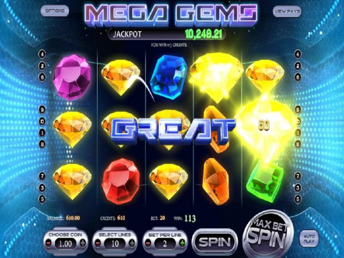 Mega Gems by All Online Pokies