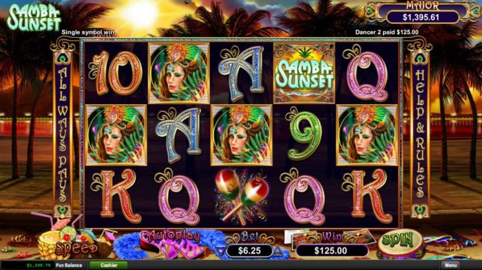 A five of a kind triggers 125.00 big win. by All Online Pokies