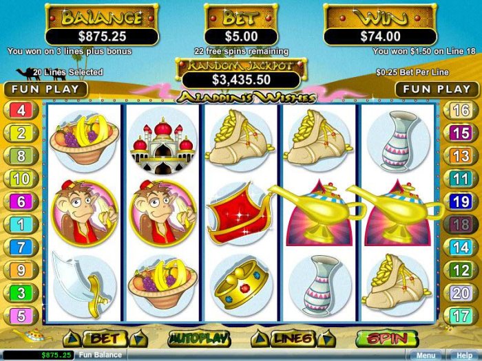 All Online Pokies image of Aladdin's Wishes