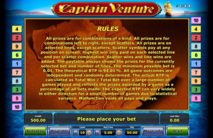 All Online Pokies image of Captain Venture