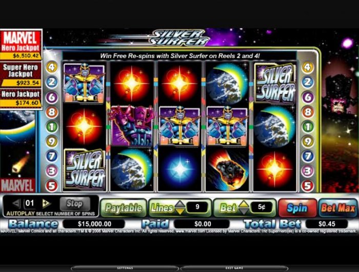 All Online Pokies image of The Silver Surfer