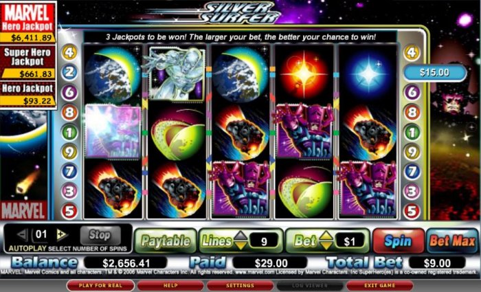 All Online Pokies image of The Silver Surfer