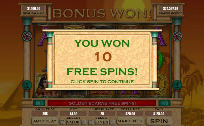10 Free Games Awarded - All Online Pokies