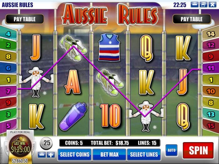 All Online Pokies - four of a kind triggers a $125 big win