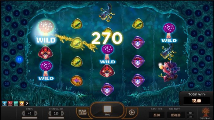All Online Pokies - Multiple winning paylines triggered by spreading wilds