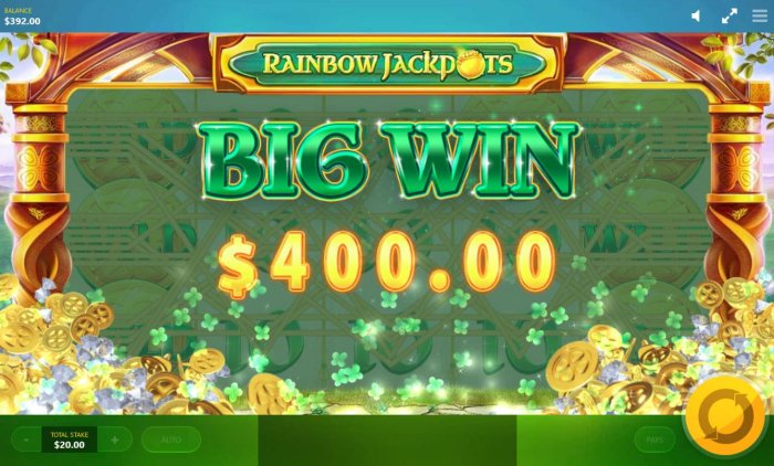Special feature triggers a 400.00 big win. - All Online Pokies