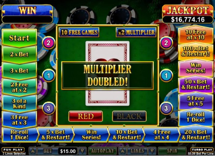Another correct pick doubles the multiplier by All Online Pokies