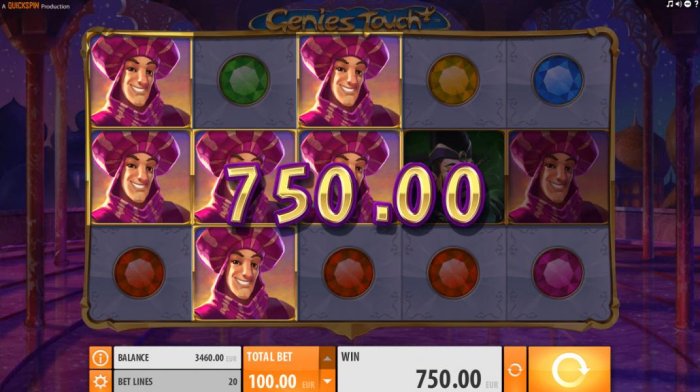 Multiple winning paylines triggers a 750.00 big win! by All Online Pokies