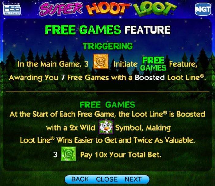 free games feature rules by All Online Pokies