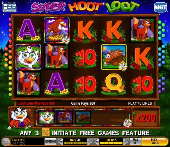 The Loot Line helps trigger a 900 coin jackpot by All Online Pokies