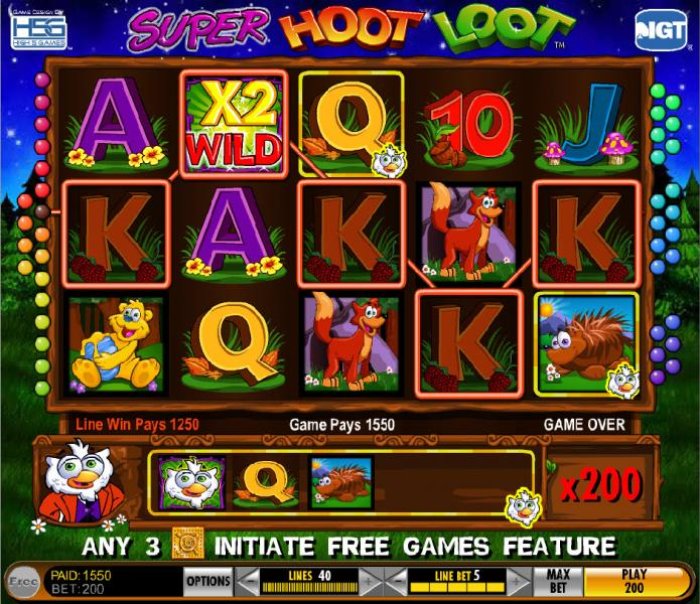 five of a kind with a 2x multiplier triggers a 1550 coin big win - All Online Pokies
