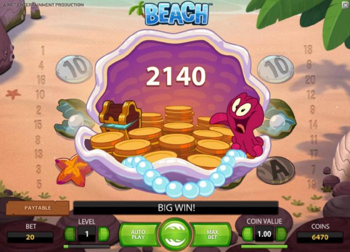 All Online Pokies - 2140 coin big win triggered by another octopus wild swap