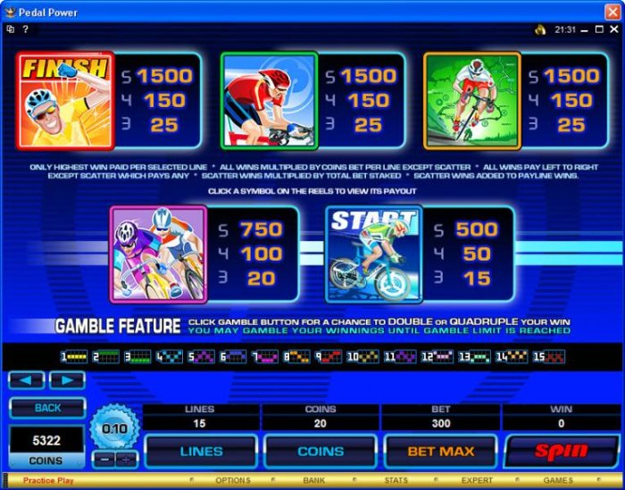 Pedal Power by All Online Pokies