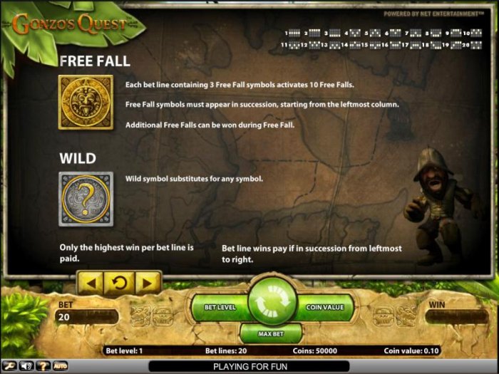 Gonzo's Quest pokie game free fall and wild symbols - All Online Pokies
