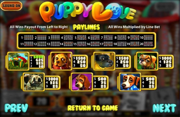 Puppy Love by All Online Pokies