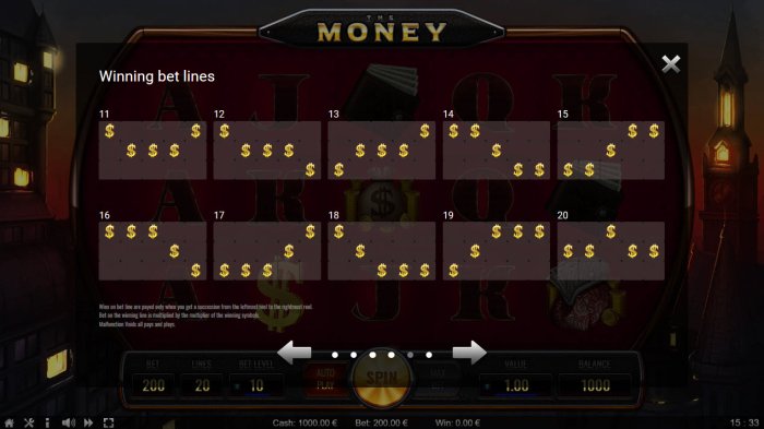 Paylines 11-20 - All Online Pokies
