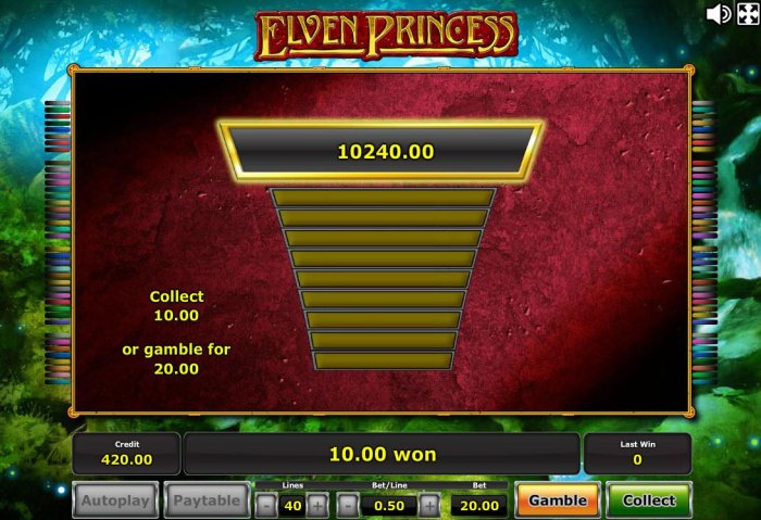 Ladder Gamble Feature Game Board available after every winning spin. by All Online Pokies