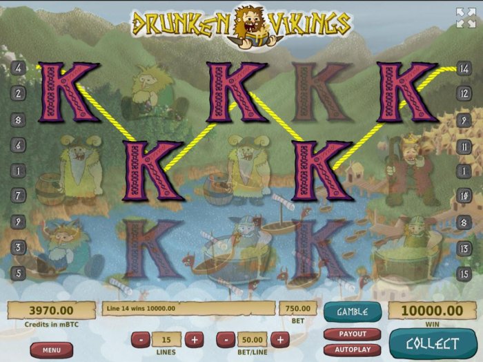 A winning Five of a Kind triggers a 10,000.00 Mega Win. by All Online Pokies