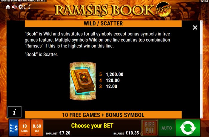 Ramses Book Red Hot Firepot screenshot
