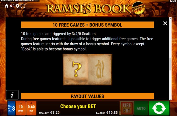 Ramses Book Red Hot Firepot by All Online Pokies