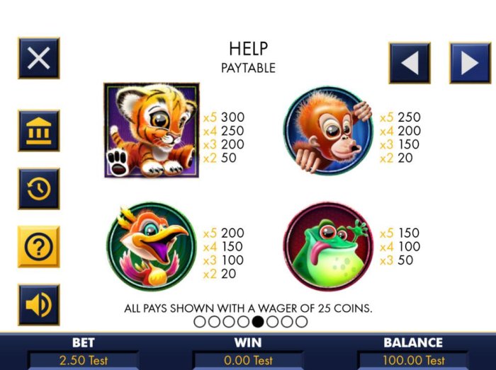 High value pokie game symbols paytable featuring adorable baby animal icons. - All Online Pokies