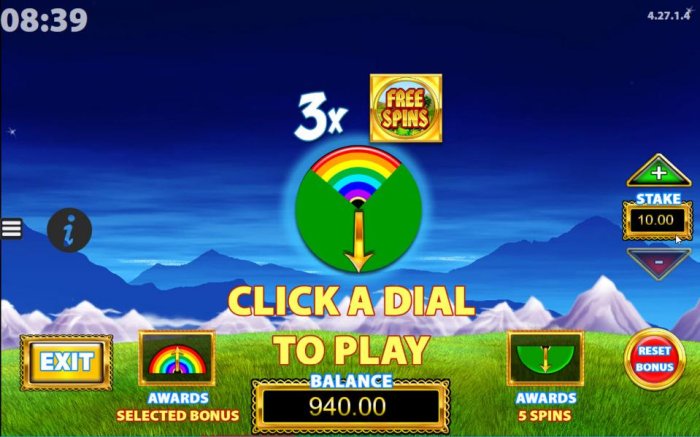 Big Bet Feature Game Board - Click the stake up or down to change your bet level, then click the dial to spin the arrow. - All Online Pokies